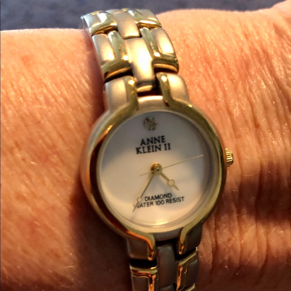 Anne Klein NWT Adjustable White Dial 2 Tone Band